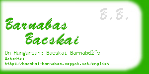 barnabas bacskai business card